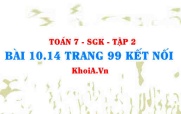 Bài 10.14 trang 99 Toán 7 Kết nối tri thức Tập 2
